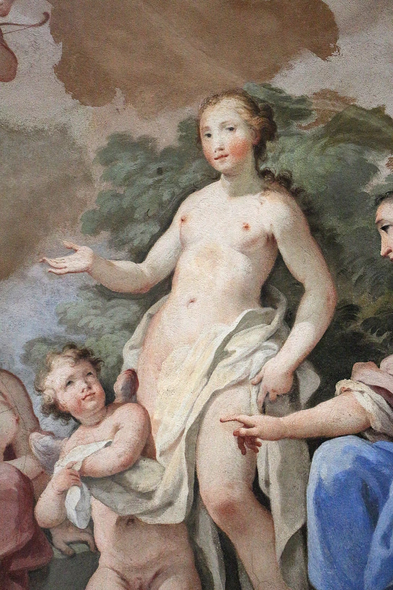 Paris da il pomo a Venere - Palazzo dei Cerretani , Firenze, dettaglio
